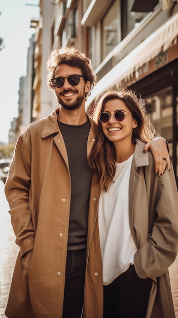 Photo d'un bel homme et d'une belle femme mignonne, un joli couple romantique