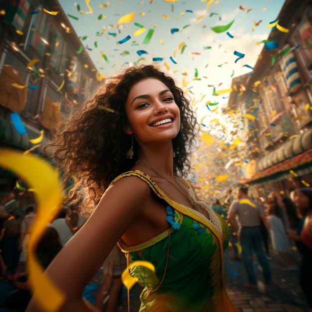 photo d'une belle femme célébrant l'indépendance du Brésil