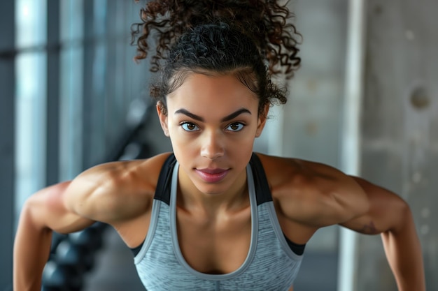 Photo d'une belle femme instructrice de fitness avec une IA générative