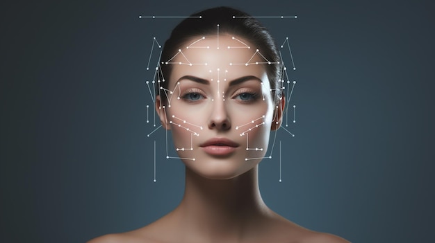 photo belle femme portrait concept de soins de la peau du visage généré par l'IA