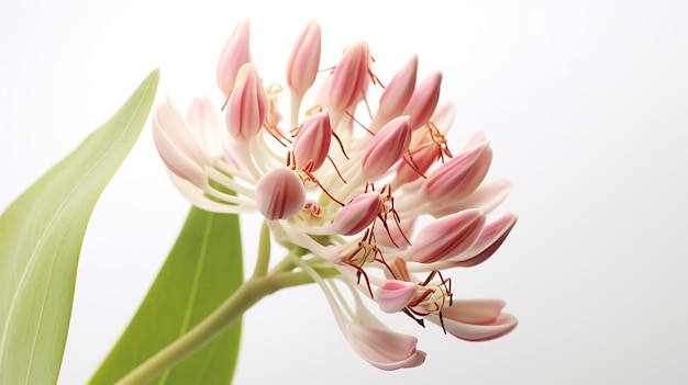 Photo d'une belle fleur d'ail isolée sur un fond blanc