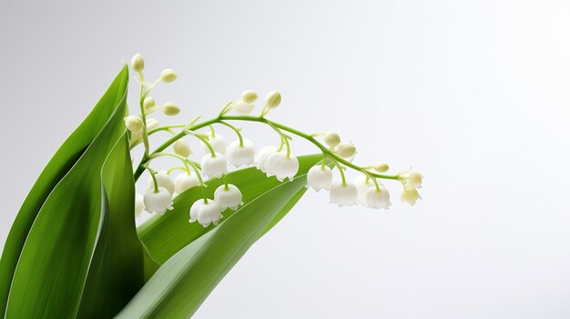 Photo de la belle fleur de lys de la vallée isolée sur un fond blanc