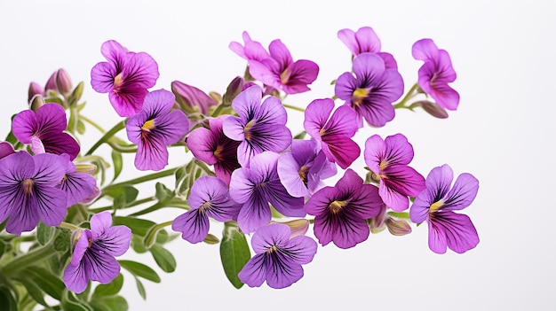 Photo d'une belle fleur de Némésie isolée sur un fond blanc