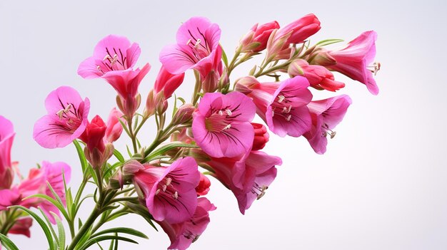 Photo d'une belle fleur de Penstemon isolée sur un fond blanc