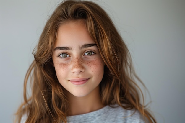 Une photo d'une belle et mignonne adolescente générative d'une IA