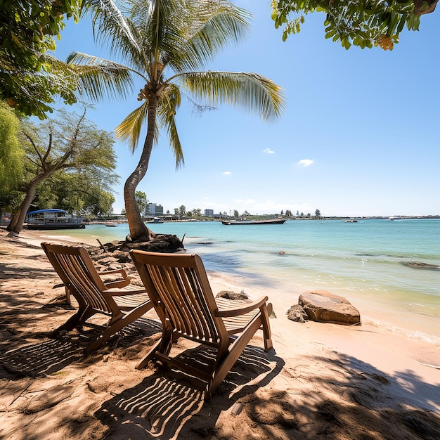 photo belle plage tropicale et mer Générée par AI