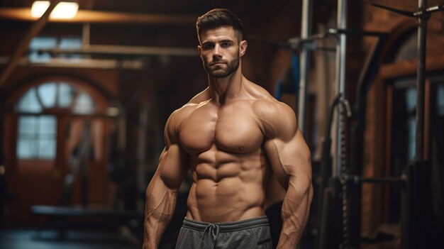 Une photo de bodybuilder gonflé