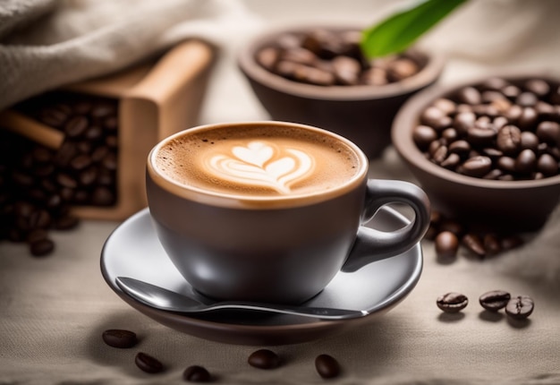 Une photo de boisson au café pour le fond de la journée du café