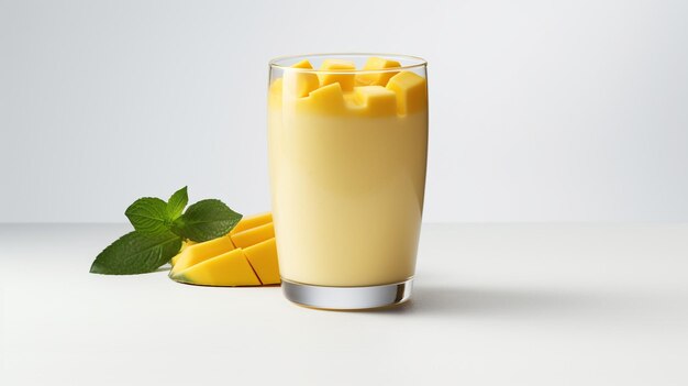 Photo d'une boisson Mango Lassi isolée sur un fond blanc plat