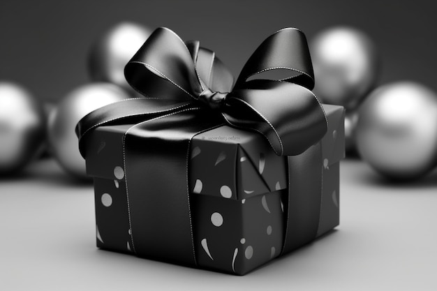 Photo de la boîte à cadeaux noire ouverte surchargée d'obsidienne