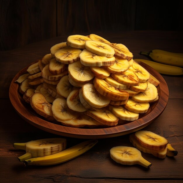 Photo d'un bol de bananes mûres et de tranches avec un fond isolé