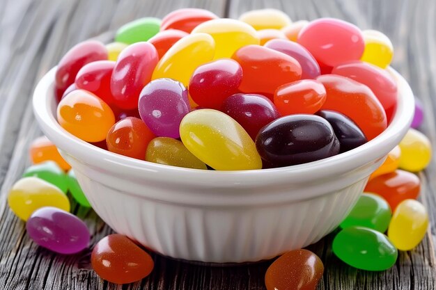 Une photo de bonbons de gelée colorés