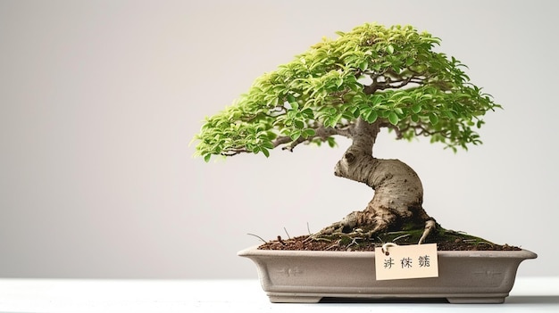 Une photo d'un bonsai dans un pot en arrière-plan isolé Une plante de bonsai parfaite générée par l'IA
