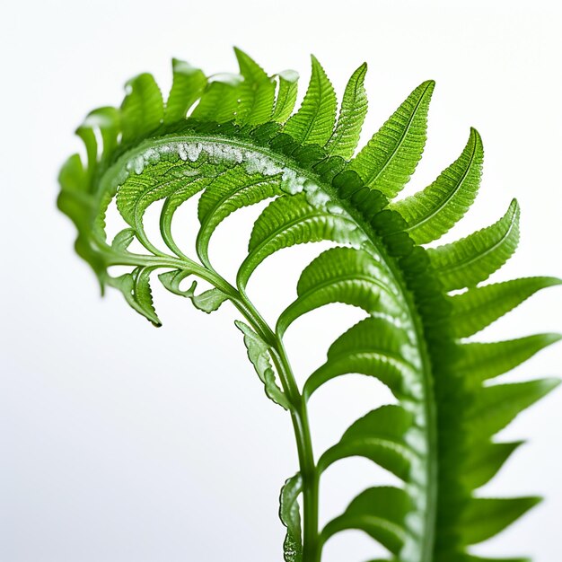 Une photo botanique captivante d'une fougère verte luxuriante dont les feuilles délicates se déploient gracieusement