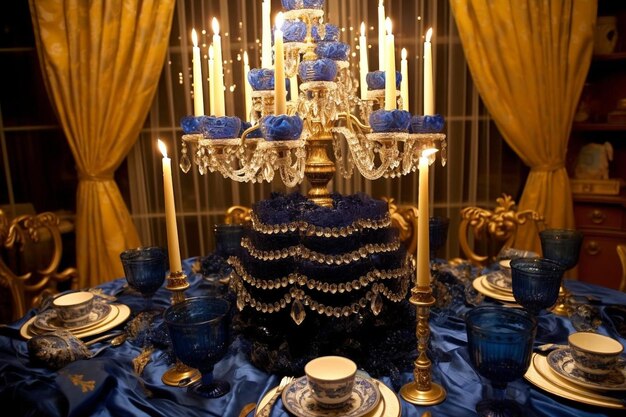 La photo des bougies de Hanukkah à la lumière des bougies