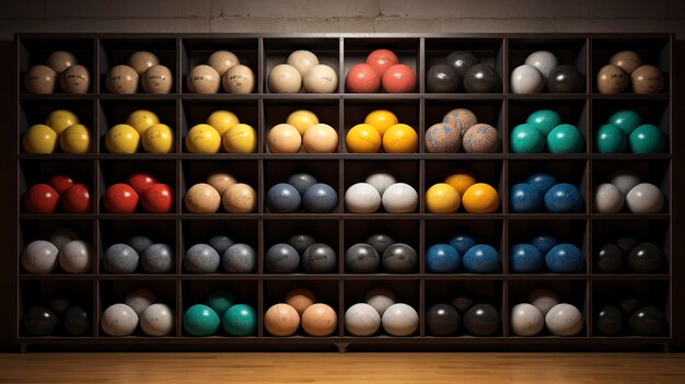 Une photo de boules de médecine bien rangées