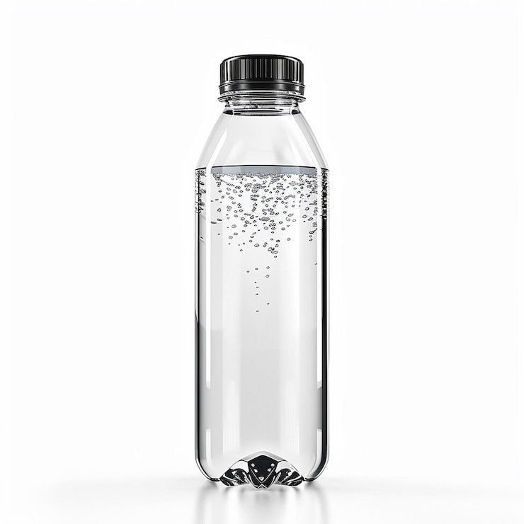 Photo photo d'une bouteille d'eau sur fond blanc