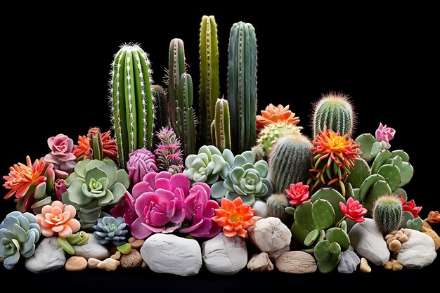 Photo d'un cactus avec un arrangement succulent