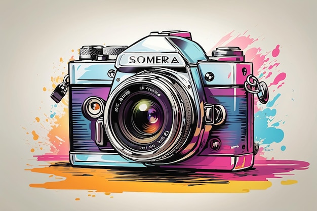 Photo caméra dessin animé image graphique illustration colorée