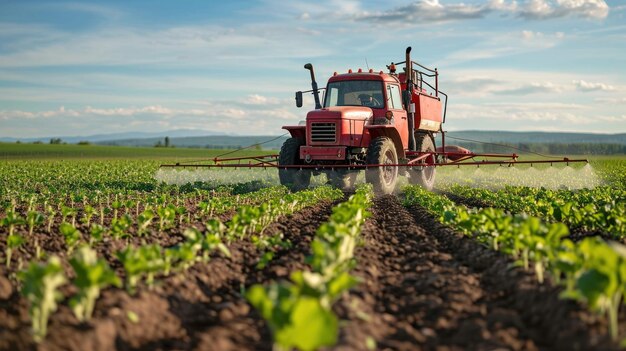 Une photo d'un camion équipé d'un pulvérisateur de pesticides.