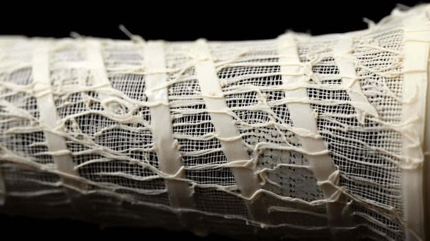 Une photo capturant les détails et les textures complexes d'une bande stérile de fermeture de plaie médicale