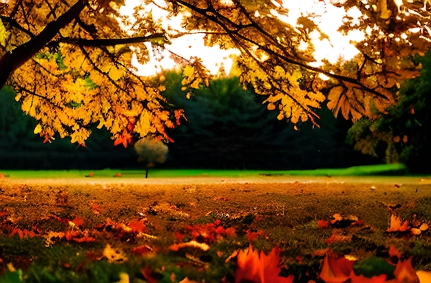 Photo des Carpates du monde de la beauté de l'allée d'automne générée par l'IA