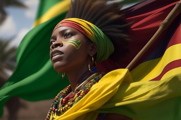 Photo photo célébrant juneteenth une femme africaine generative ai