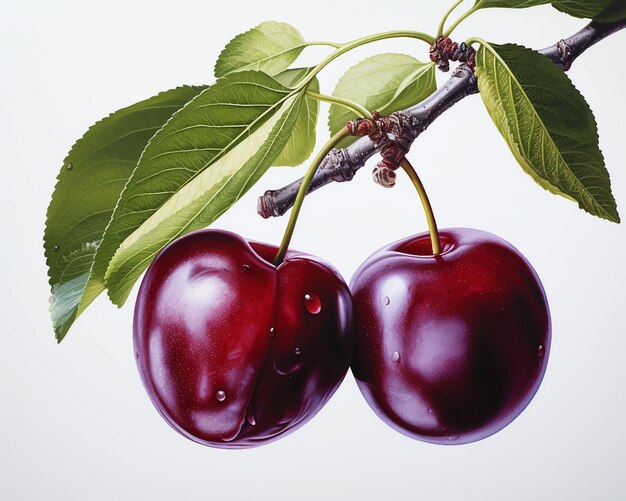 Une photo de cerises avec un sourire dessus