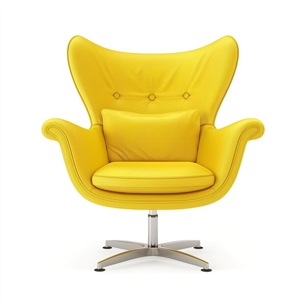 Photo d'une chaise jaune nouvellement moderne sur un fond isolé