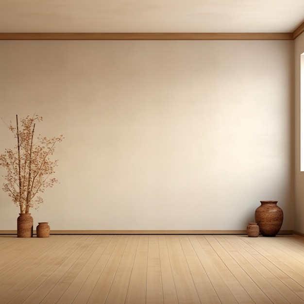 Photo chambre vide moderne design minimal style japonais