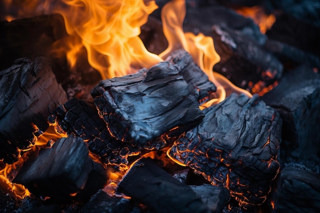 photo de charbons ardents provenant de l'IA générative du feu