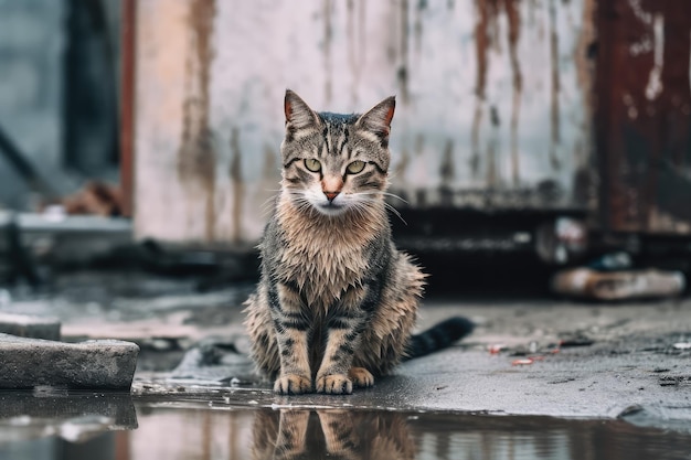 photo d'un chat errant en danger