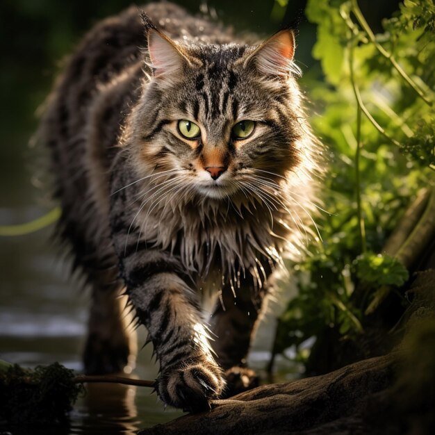 photo de chat prise en plein air de haute qualité hdr 16k ultra hd sauvage