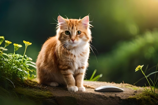 une photo d'un chat et d'un rat se regardant