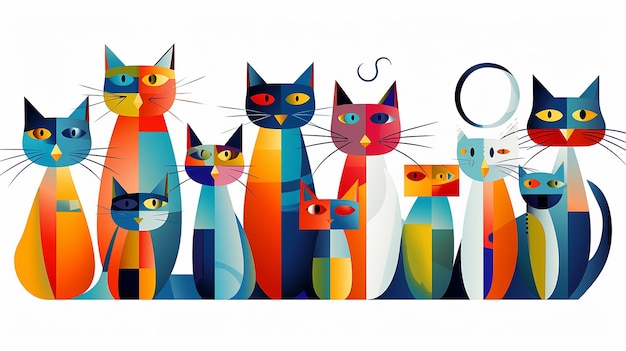 Photo de chats style de Wassily Kandinsky