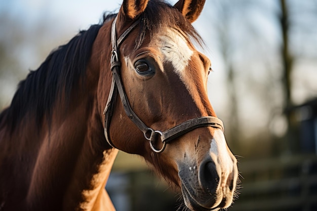 photo de cheval lumière naturelle objectif 50mm générative ai