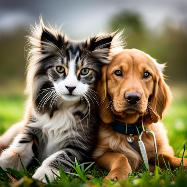 Photo d'un chien et d'un chat