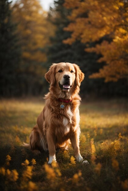 photo chien labrador retriever sur le jardin