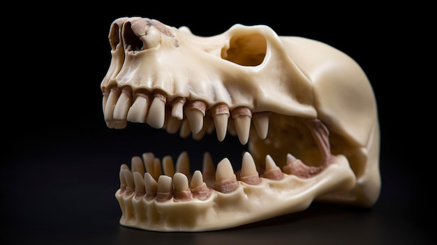 Photo une photo d'un chien mâchant des dents pour la santé buccale