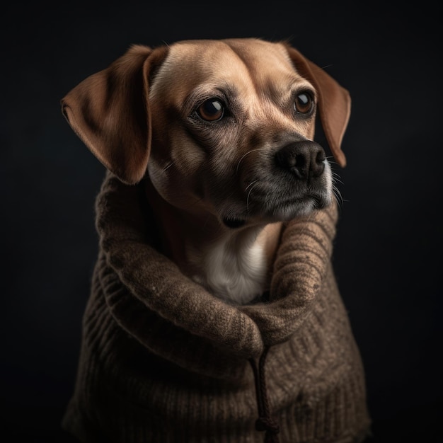 PHOTO Un chien portant un pull