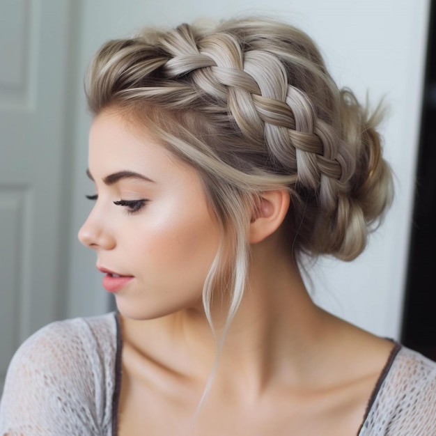 Photo de chignon tressé