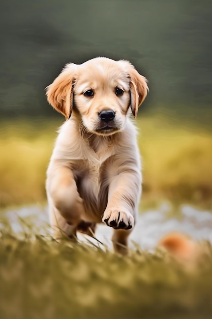 une photo d'un chiot mignon et adorable