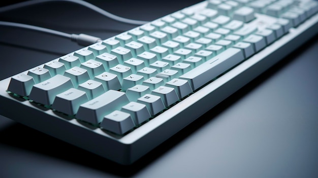 Une photo d'un clavier d'ordinateur immaculé