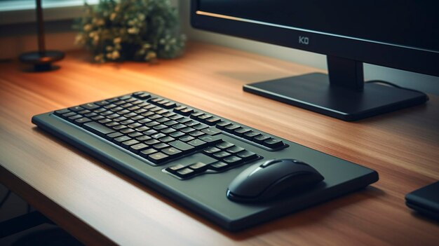 Une photo d'un clavier d'ordinateur et d'une souris sur un bureau