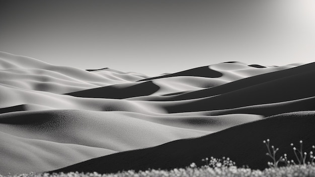 Une photo colorée d'une photo en noir et blanc d'un désert AI Generative