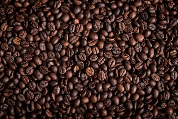 Une photo complète de grains de café torréfiés