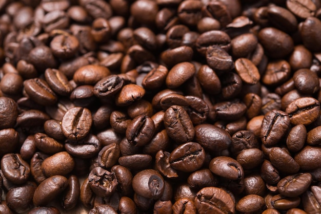 Une photo complète des grains de café.