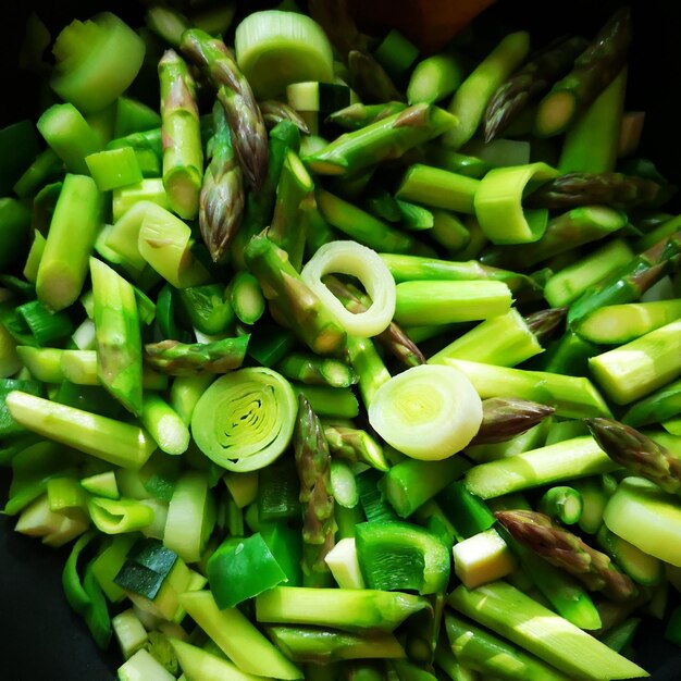 Photo une photo complète de légumes hachés.