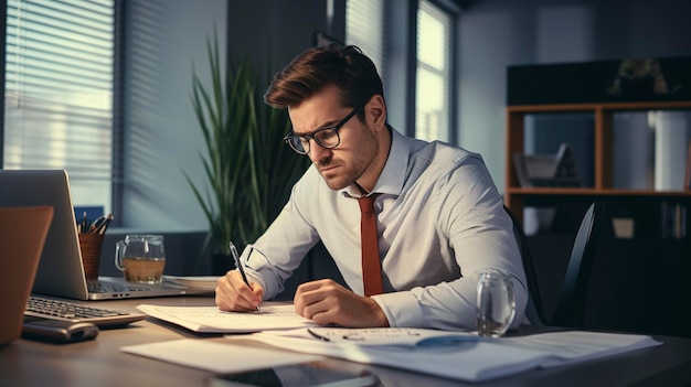 Une photo d'un comptable professionnel au travail