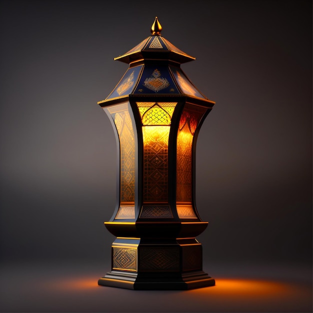 Photo d'un concept de lanterne arabe du festival EID AI générative